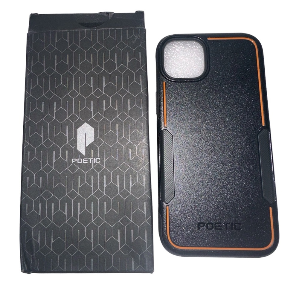 Poetic NWT Neon Series iPhone 14 Plus Black and Orange Phone Case